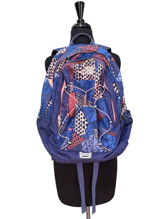 The North Face Jester Backpack Navy Blue Orange Geometric Laptop School main image 15